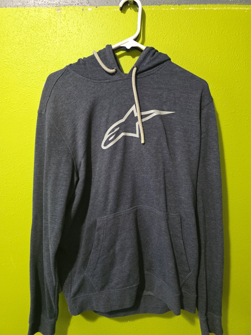 Fox Navy Blue Logo Hoodie with Cream Drawstrings